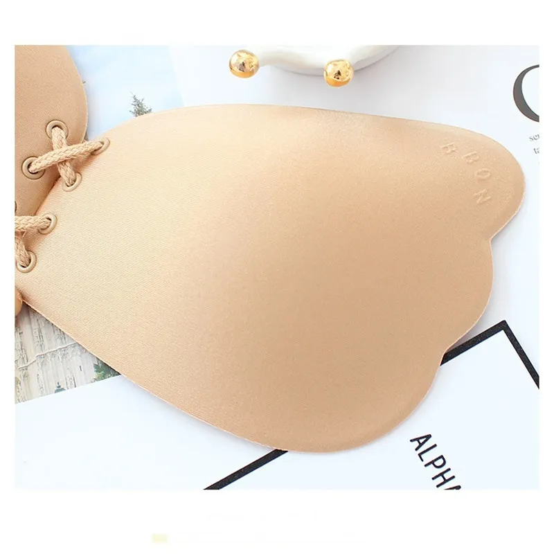 Skin Tone Adhesive Bra Invisible Adhesive Strapless Push Up Backless  Reusable Silicone Covered Nipple Bra