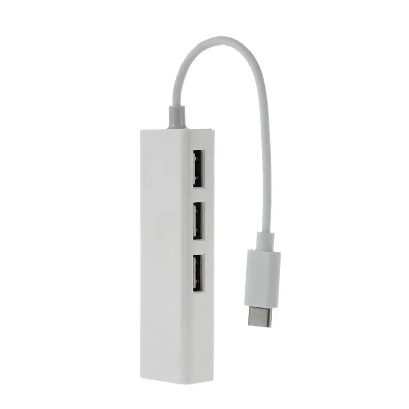 Большой-Q USB 3.1 Тип C USB-C несколько 3-портовый концентратор RJ45 Ethernet сетевой адаптер LAN adaptador кабель для Macbook Chromebook
