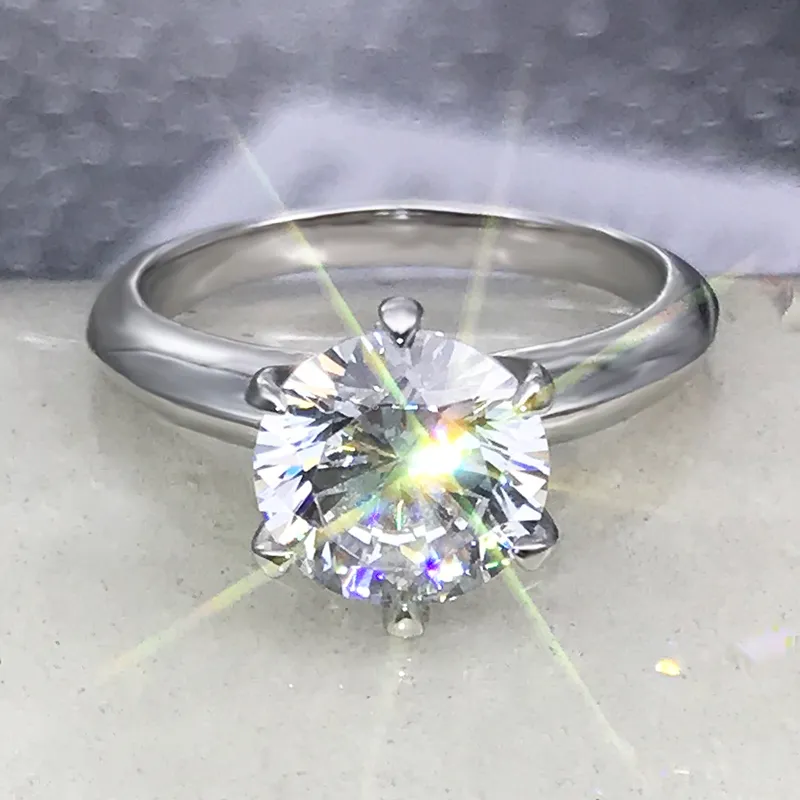 Solitaire Vinger ring 1.5ct Diamant 100% Echt 925 sterling zilver Engagement trouwring ringen voor vrouwen bruids Sieraden