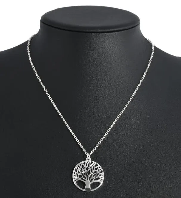 Tree Of Life Pendant Necklace Fashion Silver Wish Women Hollow Sweater Collarbone Chain Necklace Valentine Jewelry Accessory Gifts