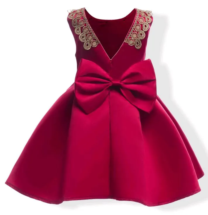 Girls Satin Dress with Boat Neck and Patchwork Design in Blue and Red for  Holiday Events from Dhgate Girl's Dresses - price 15.08