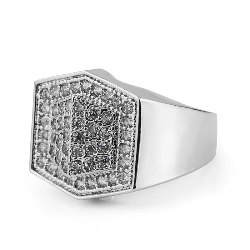 Rétro homme Hiphop cubique zircone anneaux de haute qualité en laiton pavé Micro CZ pierre bague Hipster discothèque bijoux accessoires8705221