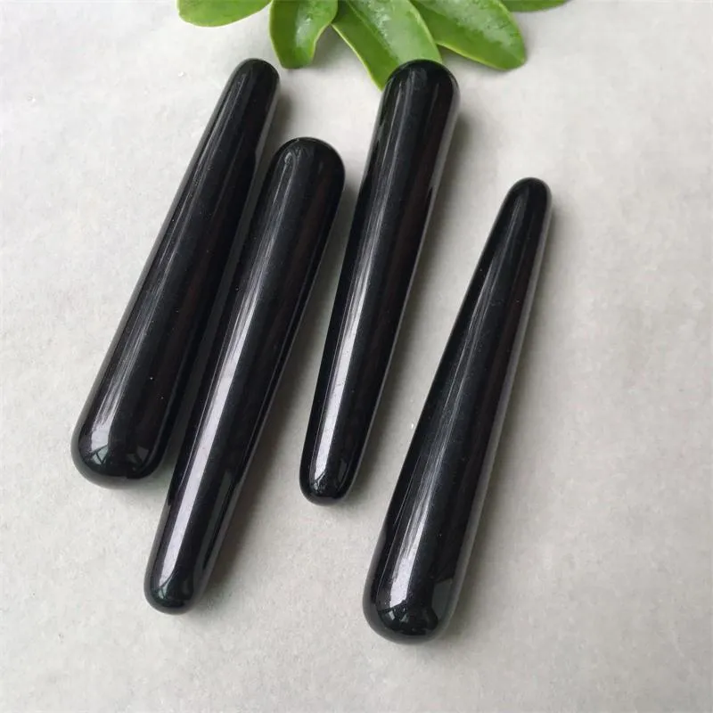 Natural Obsidian Quartz Crystal Healing Massage Wands Stone Massage Reiki Relaxation Point Stick Crystal Wand Healing