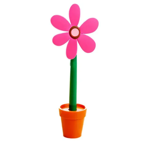 5Packs Hot Novelty Söt Flower Pot BallPoint Lovely Sunflower Studenter Stationery Pen School Supplies Kids Röda