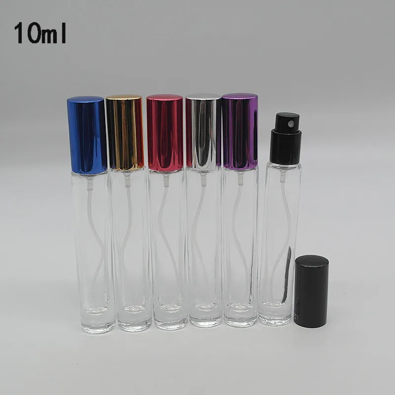 10ml Botella de spray transparente Vacío Atomizador de niebla fina Botellas de vidrio de perfume Mini Contenedor de muestra Cosmético portátil F20173518