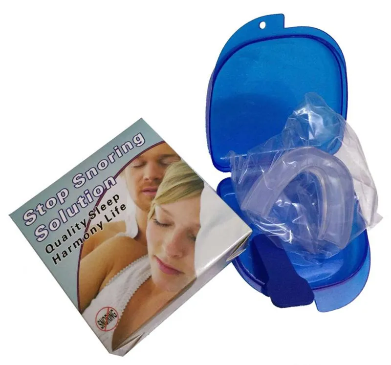 Stoppa snarkningslösning Anti Snore Soft Silicone Munstycke Bra högkvalitativ natt Sleeping Apnee Guard Bruxism Bricka