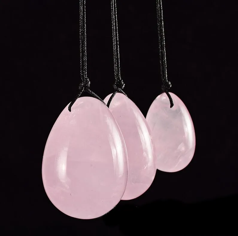 Natural Rose Quartz Cristal Ovos de cristal Yoni Egg por Mulheres exercício de Kegel Vaginal Bolas Massageador Brinquedos