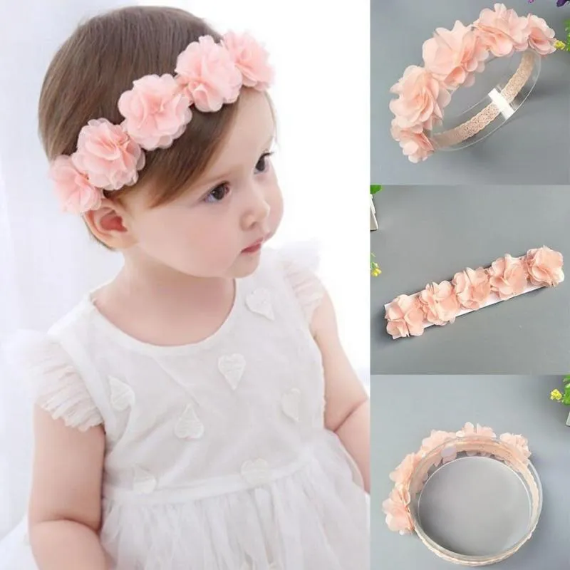 Nova Chegada Bebé bonito criança Flower Lace Faixa de Cabelo Headwear Crianças Headband Acessórios livre transporte de alta qualidade 2018 novas vendas quentes