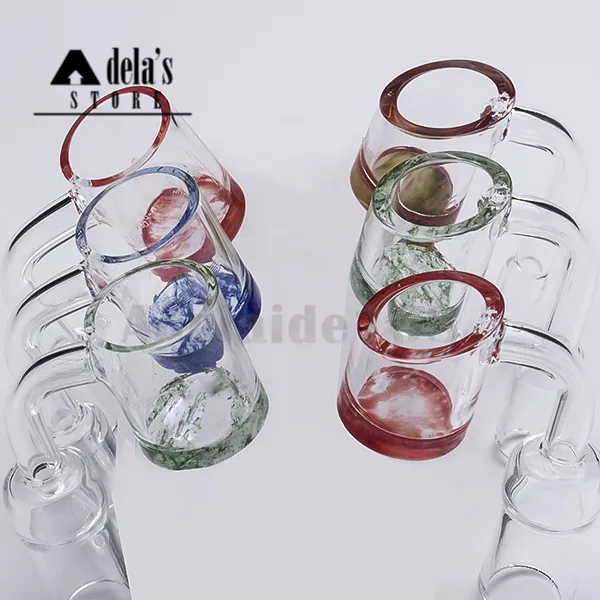 Kleur Dikke Bodem Platte Top Banger Quartz Nail OD 25mm XL 10mm 14mm 18mm Mannelijke Vrouwelijke Dab Rig Glasbong Waterpijp 711