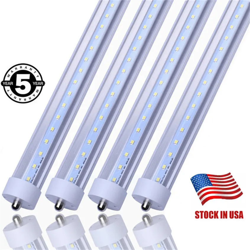 UL DLC T8 8ft LED 튜브 조명 단일 핀 FA8 LED 조명 45W 4800 루멘 LED 형광 형광 튜브 조명 AC 110-277V