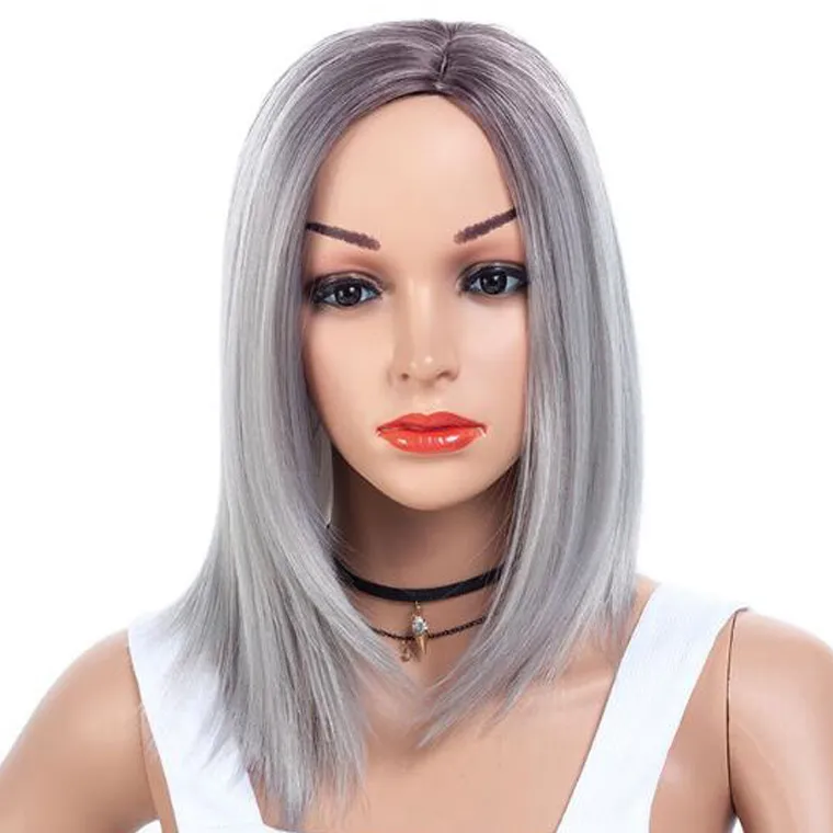 15 Inch Synthetic Hair Short Full Lace Front Wig for Women  display picture 2