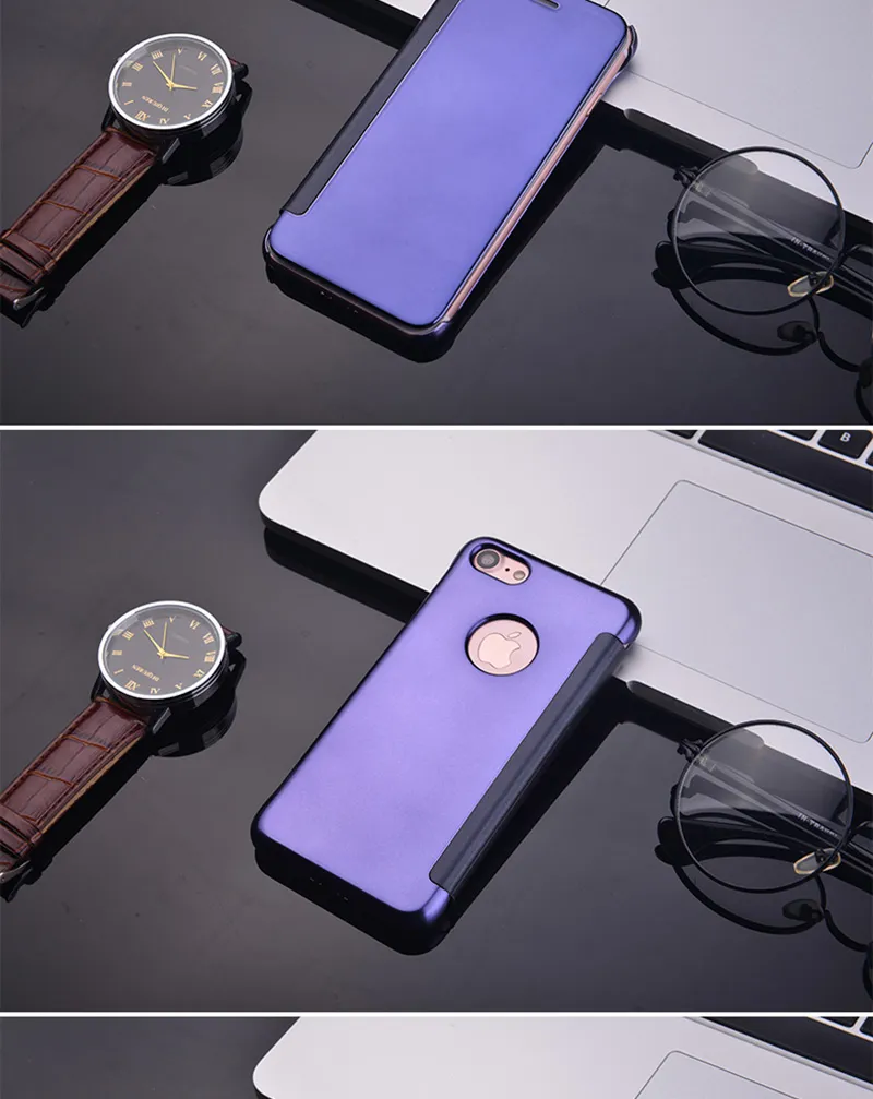 2018 Nuovo stile Custodia a specchio trasparente placcatura iPhone 7 6 6S Plus Cover Custodia sottile iPhone 7 plus Custodie cellulari trasparenti Spedizione gratuita