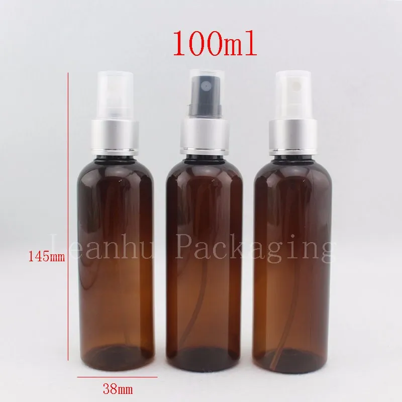100ml brown bottle with silver spray