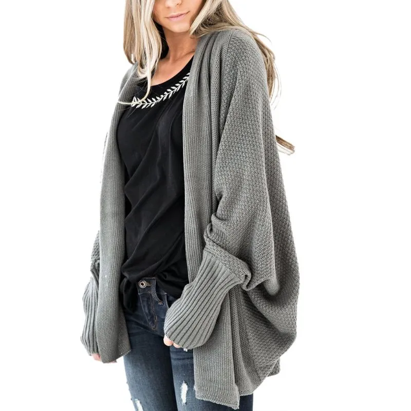 Women Oversized Open Front Sweaters Long Batwing Sleeve Knitted Cardigans Asymmetric Irregular Hem Loose Coat 1 935 DHgate