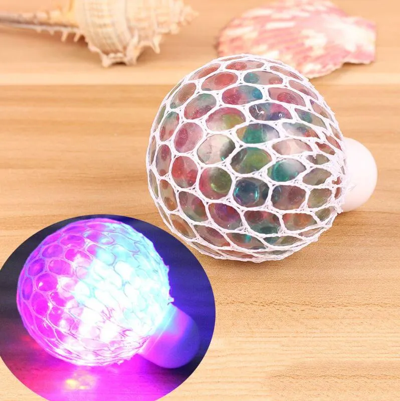 New Light Up Grape Ball Water Squeeze Squishy Crystal Clear Slime Anti Stress Relief Face Reliever Gift Prank Funny Decompression Toys