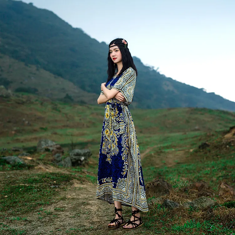 chinese dress ladies Spring/Summer Tropical Floral Maxi Dress main image 1