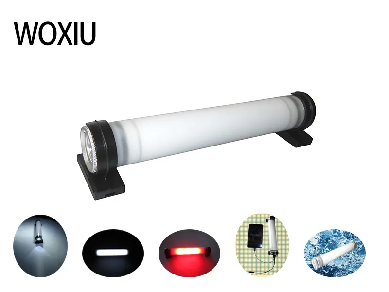 Woxiu ficklampa Multi Function LED Light Multifunktionsuppladdningsbart arbete Taktisk 1 Lampa Portabel USB Emergency Solar Camping Mini Magnetisk