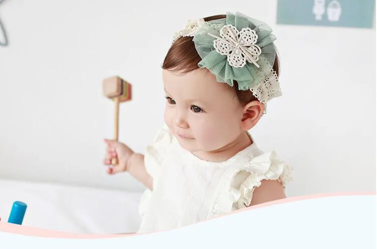 Bébé coton fleur bandeau élastique bandes de cheveux chapeaux enfants cheveux accessoires nouveau Style de mode vente chaude