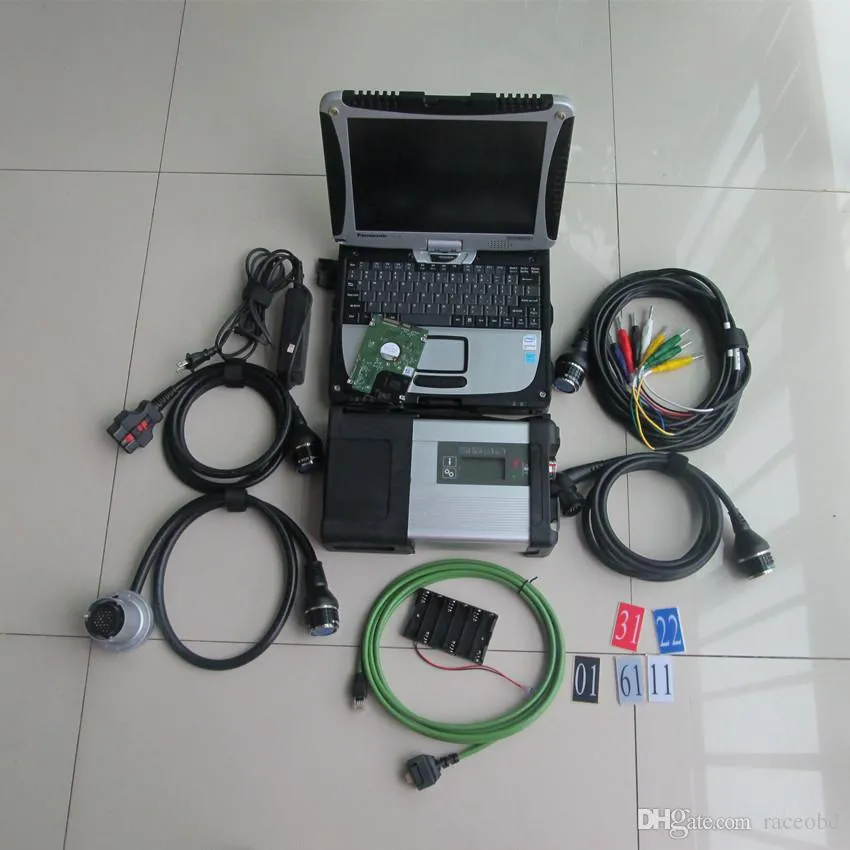 Инструмент для подключения mb star Diagnostic c5 SD Connect с сенсорным экраном ноутбука HDD 320 ГБ cf19, готовый к использованию