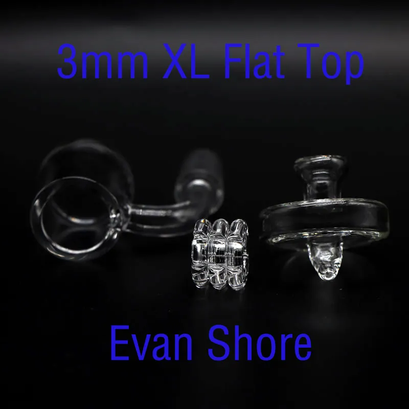 3mm XL Evan Shore Quartz Banger Flat Top met UFO Carb Cap en tandwielinzet Evan Shore Quartz Banger voor glazen olieplatforms