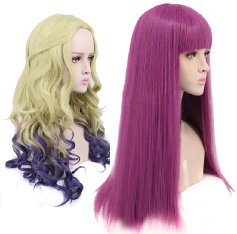 Potomkowie 2 Mal Cosplay Wig Syntetyczny Moda Kostium Peruki