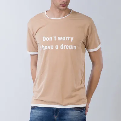 Erkek t-shirt yaz erkek t shirt kısa kollu endişelenmeyin bir rüya baskılı komik pamuk tee m-2xl var