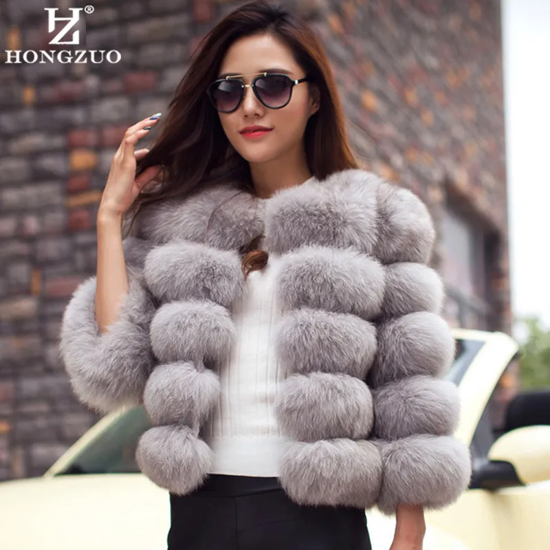 New Arrival 2017 Fashion Women Fur Coat High-Quality Faux  Patchwork Fur Short Coat Female Winter Warm Jacket Parka PC148