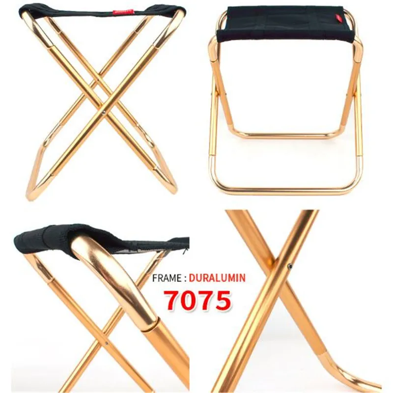 300mm * 255mm * 315mm Duży rozmiar 7075 Stop Aluminiowy Outdoor Składany Krzesło Przenośne Wędkowanie BBQ Kemping Składany Krzeseł