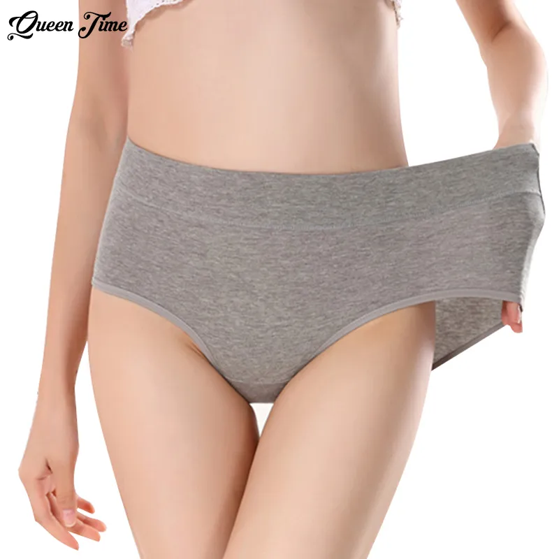 Briefs feminino confortável e fresco calcinha de fibra de bambu cor pura clássico cintura alta cintura cueca moda cueca