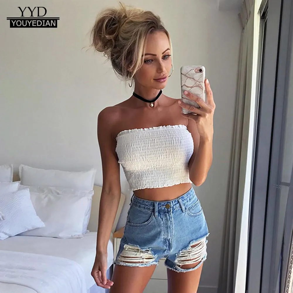 FPT Womens Strapless Bustier Crop Top