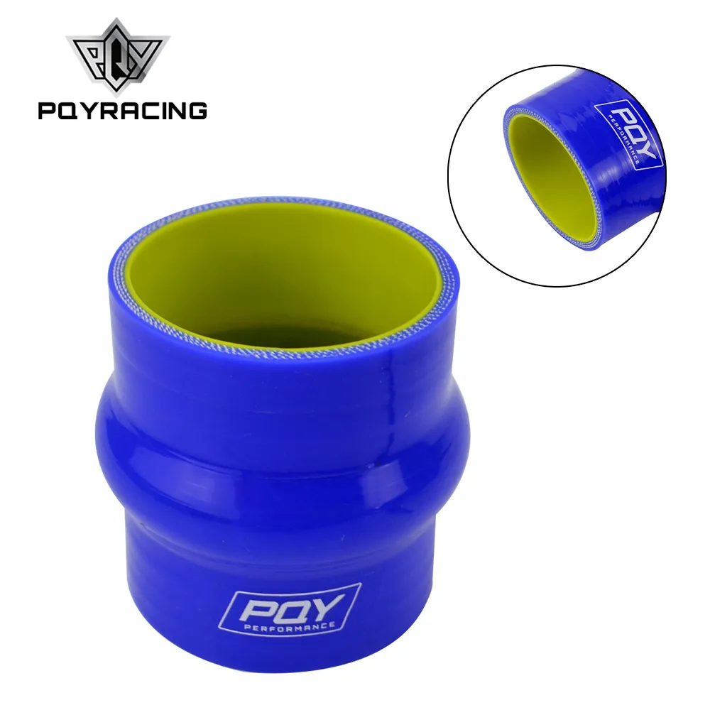 PQY - 2.5 "64mm bosse droite Silicone tuyau Intercooler coupleur Tube tuyau bleu jaune PQY-HSH0025-QY