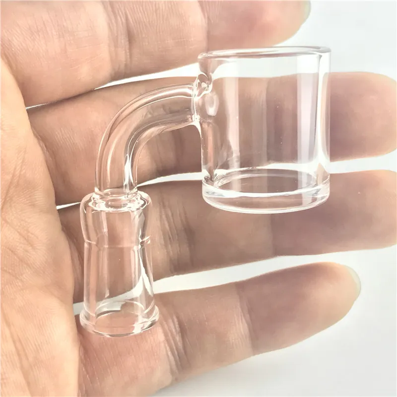 Yeni Kısa Boyun 24mm Kuvars Banger ile Tırnak 4mm Kalın alt Düz Üst Kova 10mm 14mm Erkek Kadın için Domeless Nails Sigara