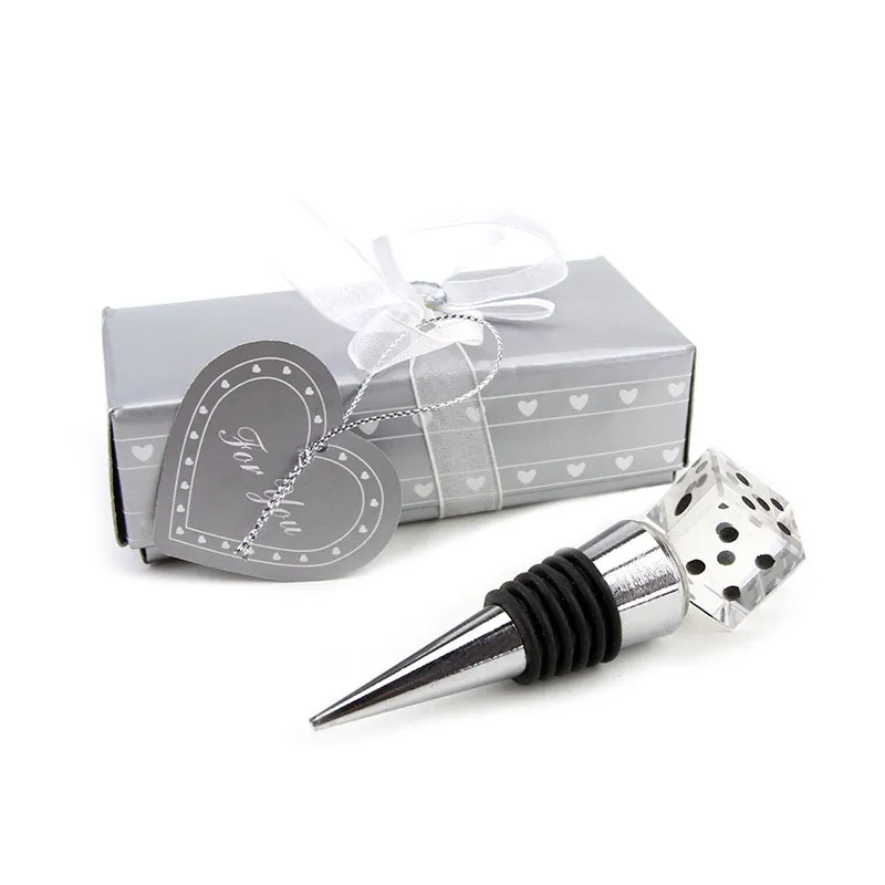 Las-Vegas Themed Crystal Dice Bottle Stopper Event Party Supplies Wedding & Bridal Shower Favors wen5031