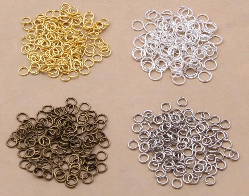 1000 Pieces/lot 5mm Open Jump Rings Jewelry DIY Findings for Choker Necklaces Bracelet Making, 4 Color Selects (Dia: 0.7 mm)