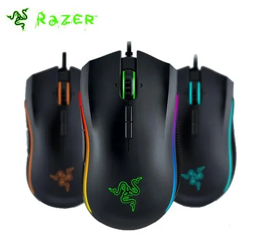 Mouse Razer Mamba Gaming Mouse 5G Tournament Edition Usb Wired Cyber Games Lol Wcg Rgb Dazzle Colour Lighting Effect 16000Dpi Posizionamento preciso