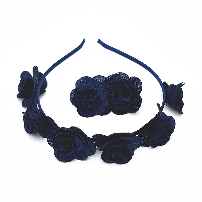 18set 2 unids/set Lovely Baby Girls Flower Headwear Set Pinza para el cabello Diadema Accesorios para el cabello Lindos Niños Elástico Hairband Ornament Gum FG010