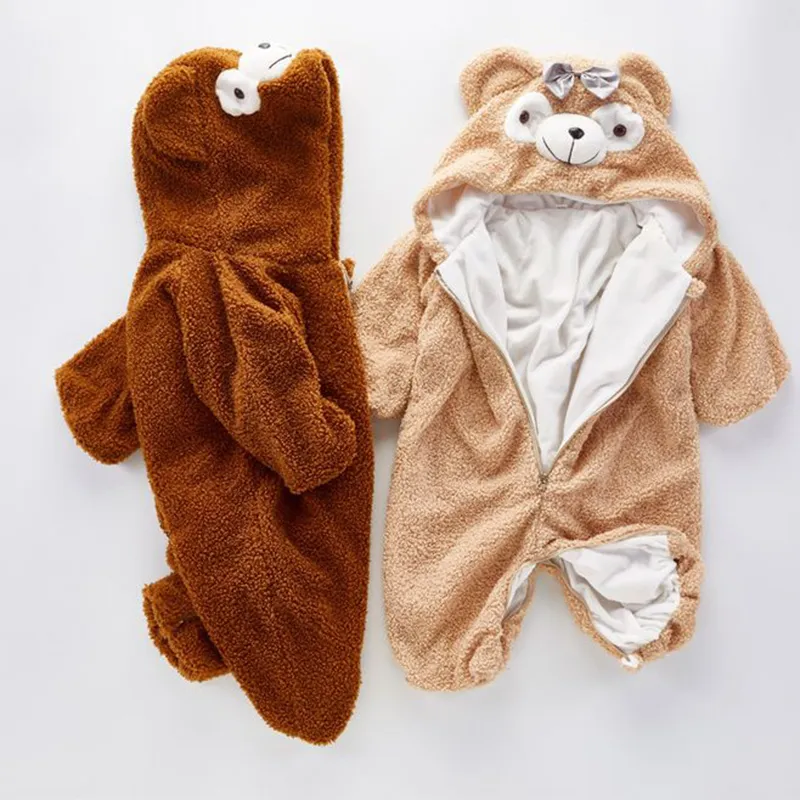 Cute Baby Inverno Duffy Bear Pagliaccetto Fleece Bambini Pigiama Costume di Natale Toddler Tuta Abbigliamento bambini Bambini Tuta da arrampicata