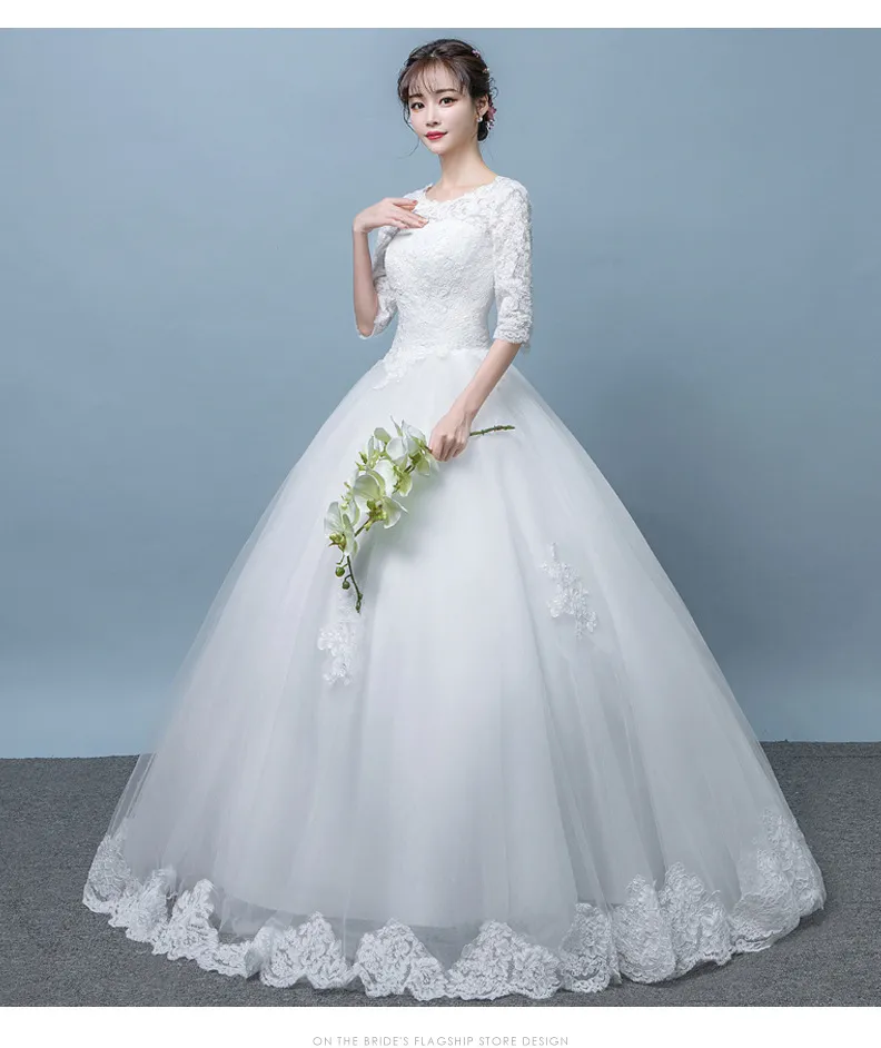 Vraie photo vintage lacet up Ball Robes de mariée 2018 Robes de mariée de mariée personnalisée