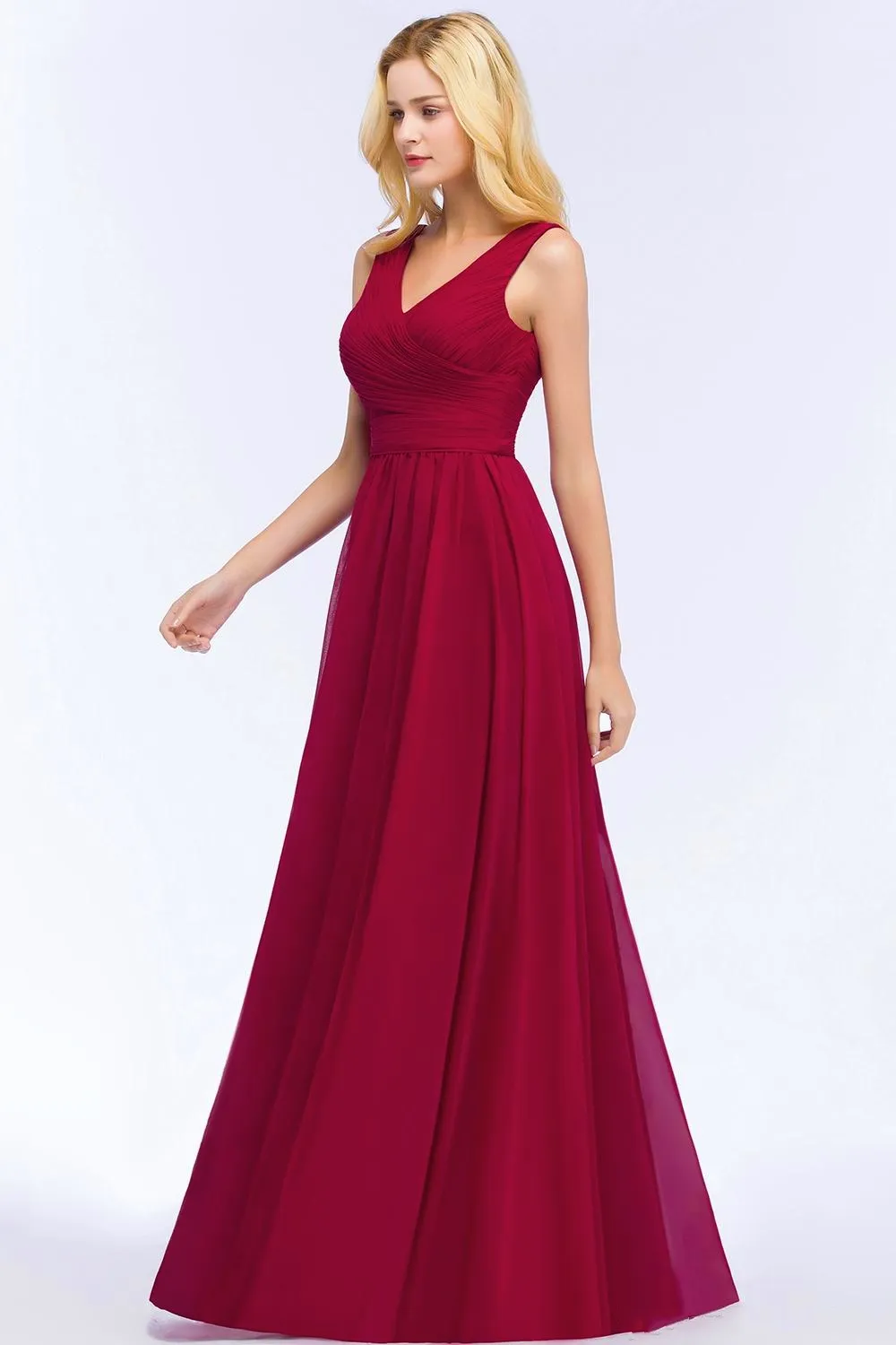 long red chiffon bridesmaid dresses Elegant Sweetheart Spaghetti Straps Chiffon Long Bridesmaid Dresses