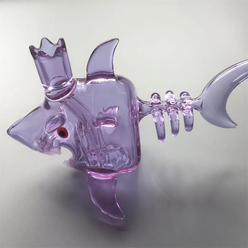 Purple Shark Diamond Smoking Bongs Hand Pipes Dab Bubble Real Design