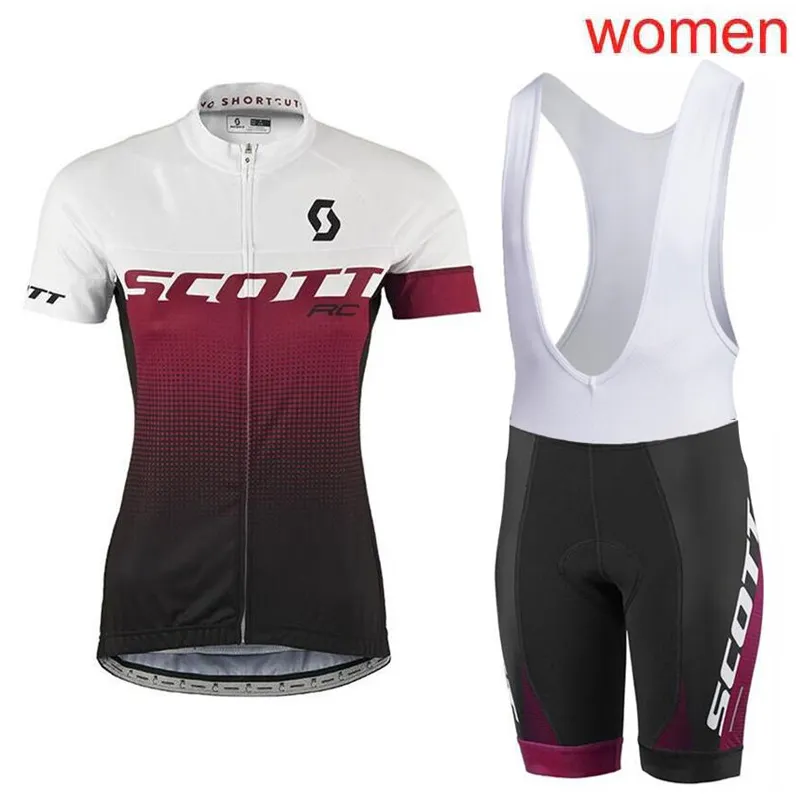 Sommer Scott Frauen Radfahren Jersey Lätzchen / Shorts Set MTB Fahrradkleidung Atmungsaktive Fahrradkleidung Kurze MAILLOT CULOTETE Y21031911