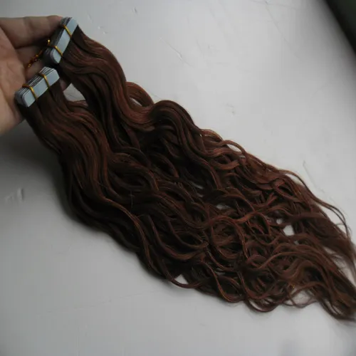 Yuntian 30 أوبورن الشريط البني في ملحقات الشعر البشري موجة الطبيعية 100 جرام 40 قطع الجلد لحمة الشريط الشعر