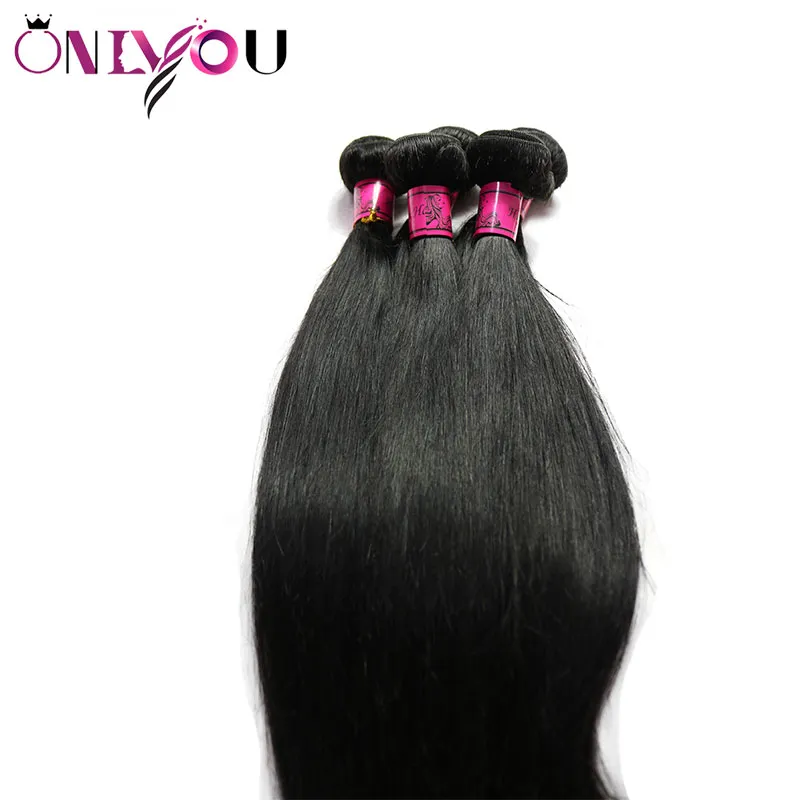 Onlyou Hair Products Paquetes de cabello humano recto de 40 pulgadas Visón Brasileño Peruano Indio Malasio Suave Recto Remy Extensiones de cabello virgen