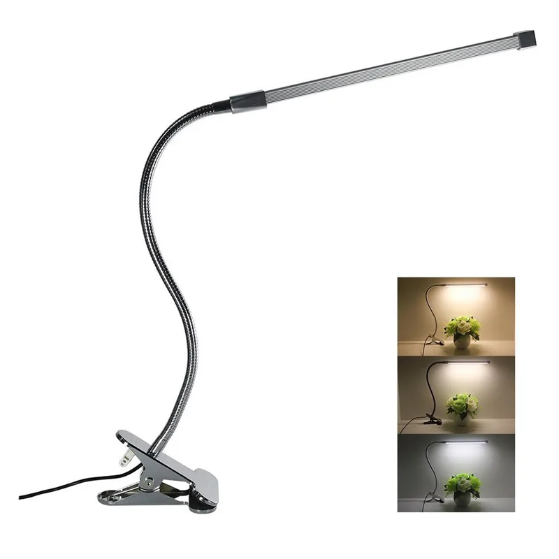 Flexible LED Light Table USB Regulável Clipe Goose Luz Neck Desk Lamp braçadeira Light Reading para o quarto 8W 