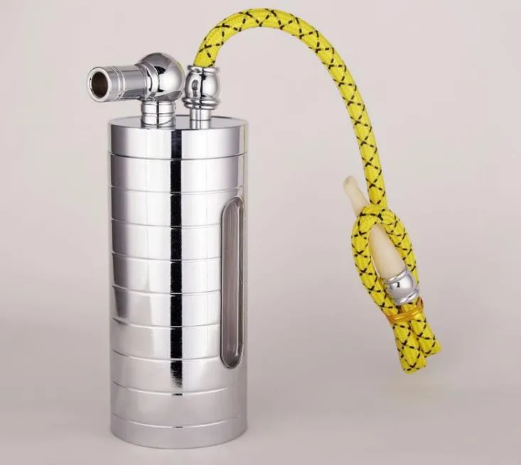 Water filtration pipe water pipe with multi metal glass pot full Aluminum Alloy hookah hookah smoking cigarette holder