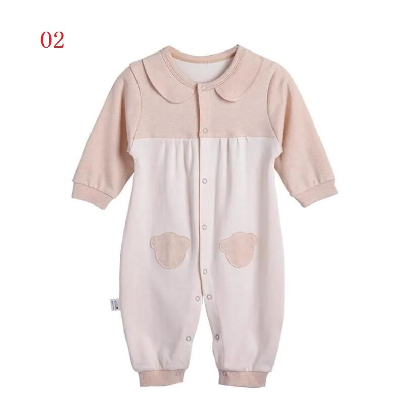 I più nuovi neonati da bambina a maniche lunghe con orsetto stampato primavera autunno tuta infantile body pagliaccetti abiti vestiti