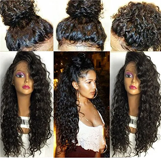 DIVA1 180% density water wave Natural human hair wig pre plucked 360 lace frontal wet wavy peruvian virgin