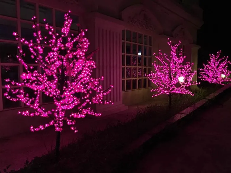 Sztuczne LED CHERRY Blossom Night Light Nowy Rok Boże Narodzenie Ślubne Dekoracje Światła 1,5 M ~ 3M LED Drzewo Światła Dekoracja Ślubna