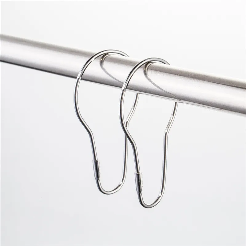 High quality 5000pcs/lot New Good Shower Bath Bathroom Curtain Rings Clip Easy Glide Hooks T2I097