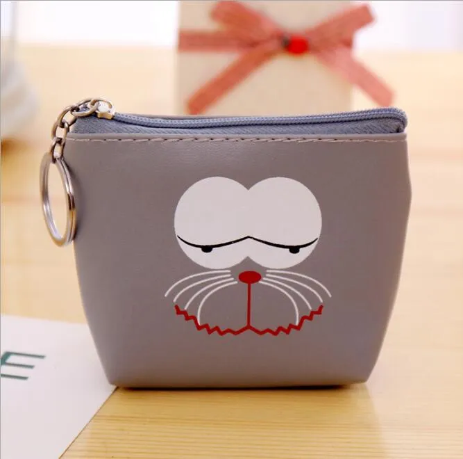 Pu Leather Coins Purse small Change Wallet baby Coin Purses Bags key Pouch Women Ladies Girls wallets keychain charm Gifts fashion purses